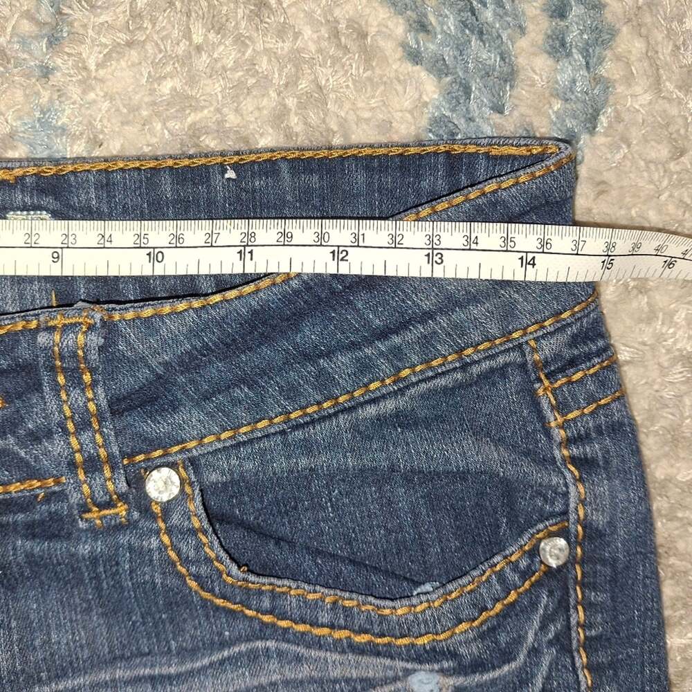 VIP Blue Jean Mini Shorts Animal Print Pockets sz 5 6 EUC - Picture 6 of 10